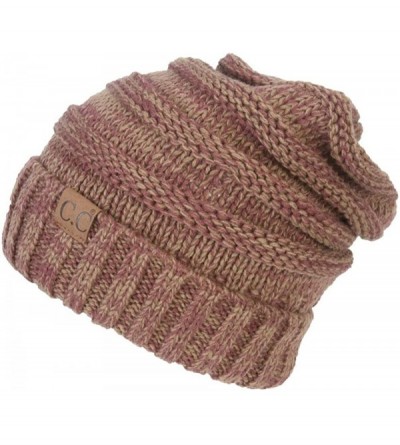 Skullies & Beanies Trendy Oversized Chunky Soft Beanie - Raspberry - CY12MZWURJR $12.12