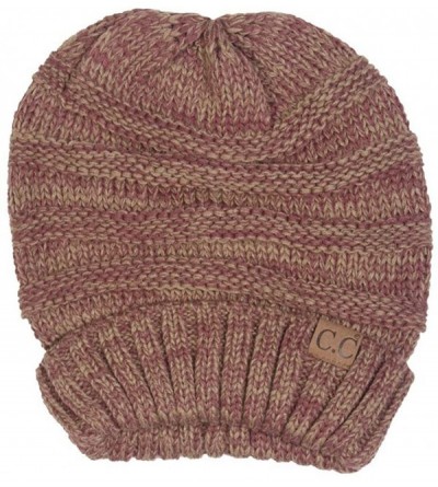 Skullies & Beanies Trendy Oversized Chunky Soft Beanie - Raspberry - CY12MZWURJR $12.12