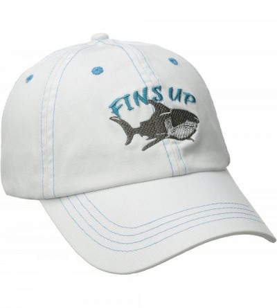 Baseball Caps Men's Fins up Hat - White - CR12B8JV36D $29.47