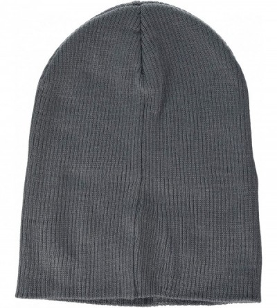 Skullies & Beanies Unisex Plain Long Beanie - Smoke - C911D8EWAAD $11.73