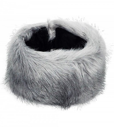 Skullies & Beanies Faux Fur Women Russian Cossack Style Hat-Scarf Set for Ladies - Grey - CJ18IWC4704 $19.53