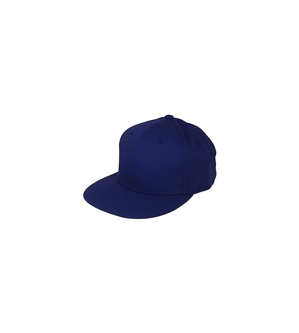 Baseball Caps Classic Flat Bill Visor Blank Snapback Hat Cap with Adjustable Snaps - Royal - C918646COGW $10.80
