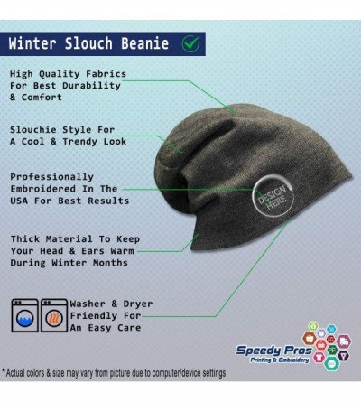 Skullies & Beanies Custom Slouchy Beanie Manatee Embroidery Cotton Skull Cap Hats for Men & Women - Dark Grey - CM18A58QSW9 $...