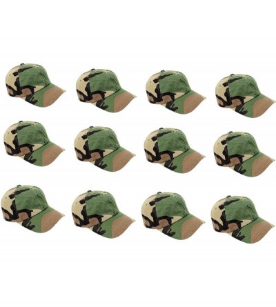 Baseball Caps Wholesale 12-Pack Baseball Cap Adjustable Size Plain Blank All Cotton Solid Color dad Hat - Camo - CG195SR0HYA ...