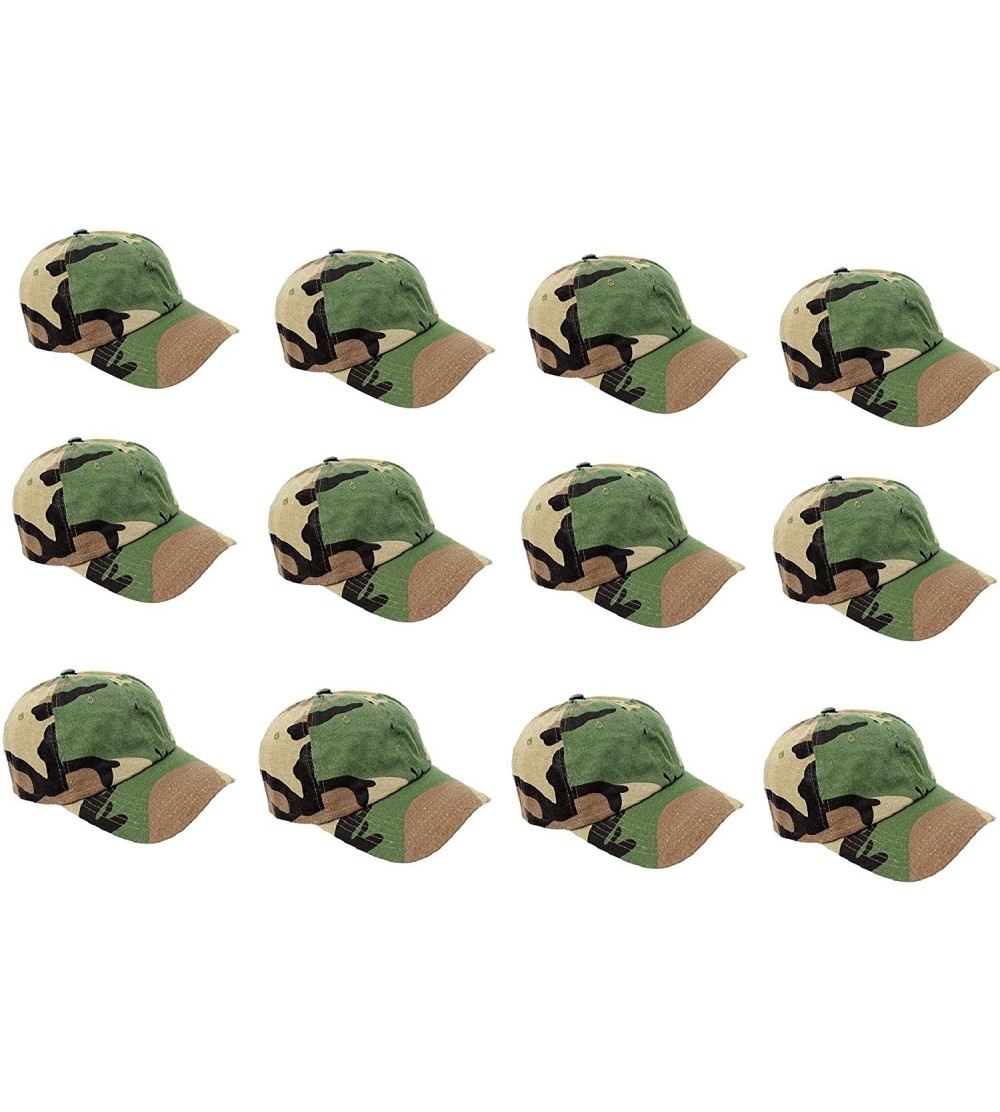 Baseball Caps Wholesale 12-Pack Baseball Cap Adjustable Size Plain Blank All Cotton Solid Color dad Hat - Camo - CG195SR0HYA ...