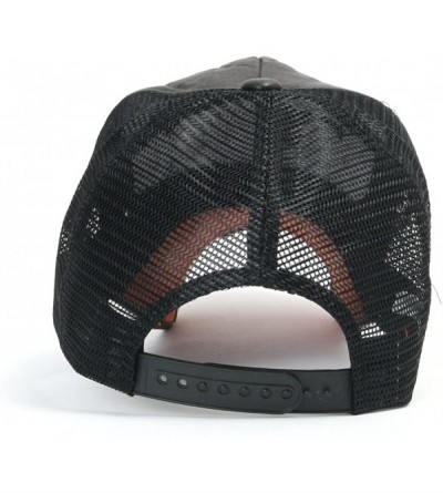 Baseball Caps Distressed Vintage Mesh Baseball Cap Snapback Trucker Hat - Black - CG1192PFJZR $19.46