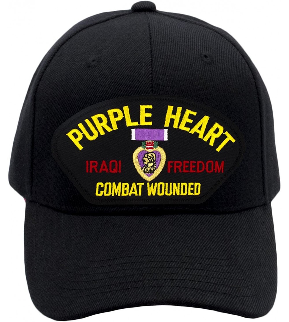 Baseball Caps Purple Heart - Iraqi Freedom Veteran Hat/Ballcap Adjustable One Size Fits Most - Black - CT189YLXIZU $27.27