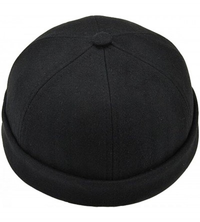 Skullies & Beanies Retro Rolled Cuff Skull Caps Brimless Beanie Hats for Men/Women - A-black - CN184UXNG9L $11.04