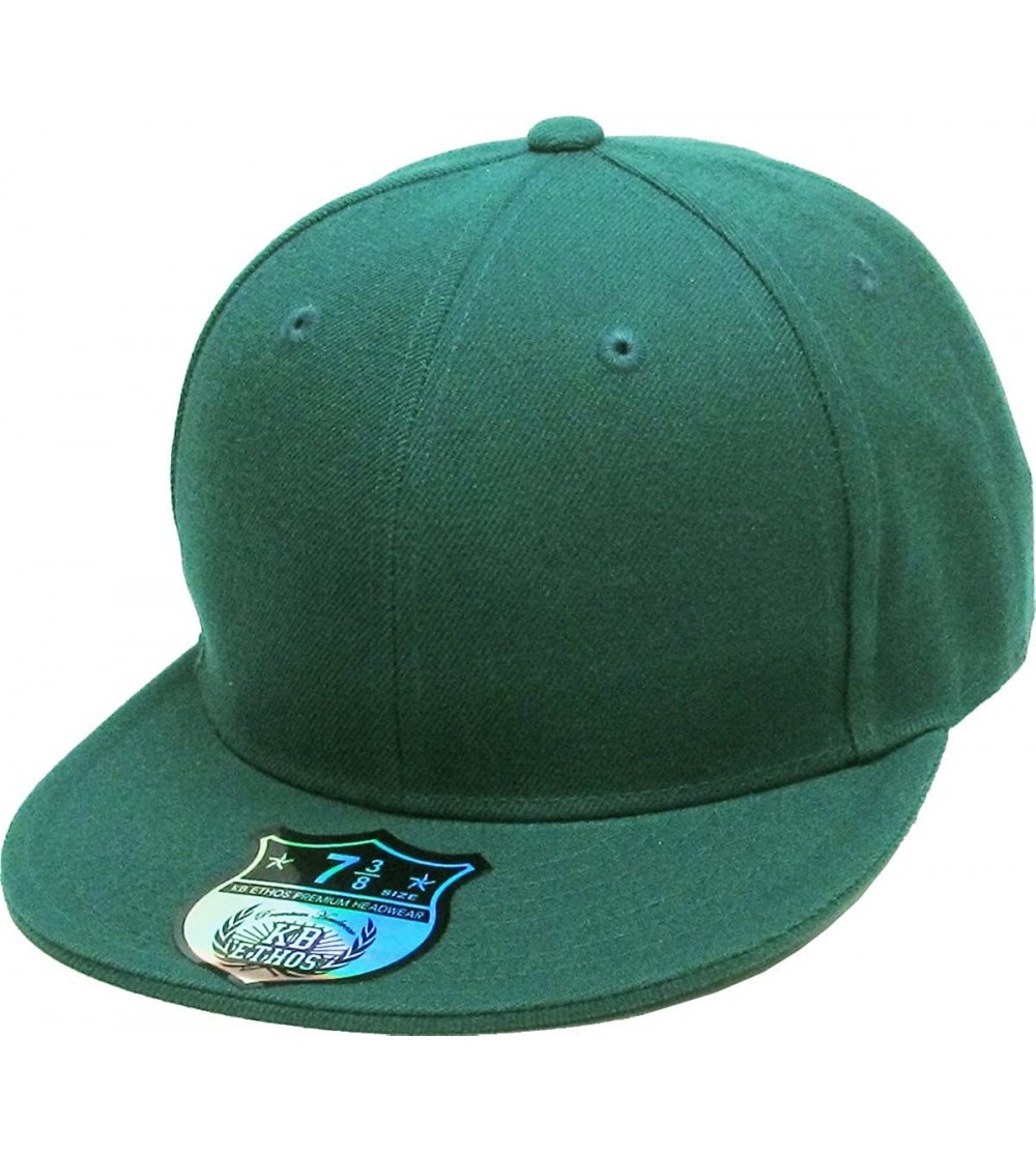 Baseball Caps The Real Original Fitted Flat-Bill Hats True-Fit - 14. Hunter Green - C811JEI0LSH $13.21