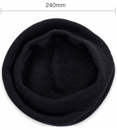 Berets Knit Berets for Women Winter Chic Skull Caps Slouchy Beanie Hat - Br016-black - C518A0MH0K7 $15.41