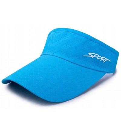 Visors Breathable Men Women Sun Visor Cap Sports Outdoor Adjustable Hat - Sky Blue - CN18SHWDUYO $12.21