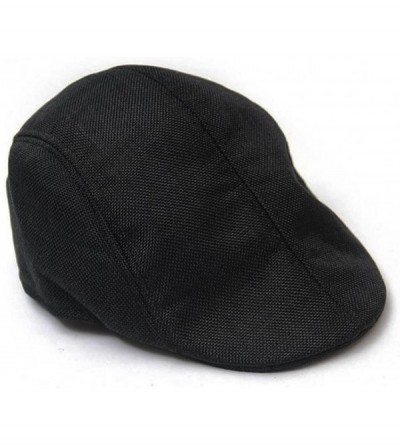 Newsboy Caps Men Golf Driving Sun Flat Cabbie Newsboy Unisex Herringbone Duckbill Ivy Hat Cap - Black - CT187K0GLUR $9.55