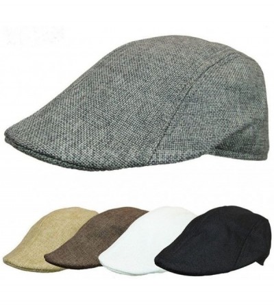 Newsboy Caps Men Golf Driving Sun Flat Cabbie Newsboy Unisex Herringbone Duckbill Ivy Hat Cap - Black - CT187K0GLUR $9.55