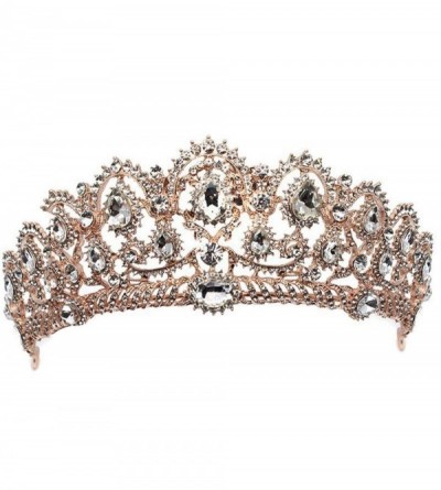 Headbands Vintage Jewelry Crystal Headband Wedding - rose gold crown - CO18WCSWNW3 $73.21