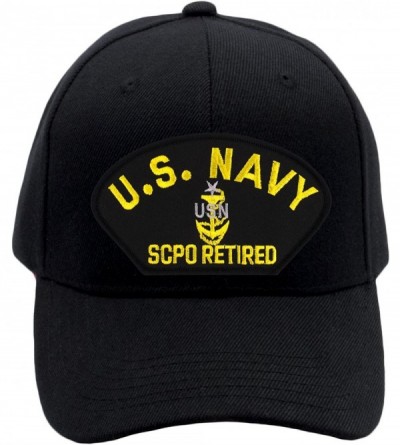 Baseball Caps US Navy SCPO Retired Hat/Ballcap Adjustable One Size Fits Most - Black - CO18OOTCKZK $26.84