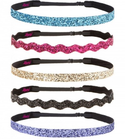 Headbands Women's Adjustable NO SLIP Bling Glitter Headband Mixed Pack (Multiple Colors Sparkling Jewels 5pk) - C3119E99853 $...