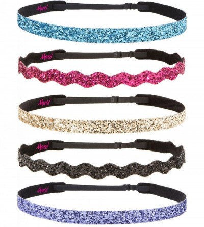 Headbands Women's Adjustable NO SLIP Bling Glitter Headband Mixed Pack (Multiple Colors Sparkling Jewels 5pk) - C3119E99853 $...