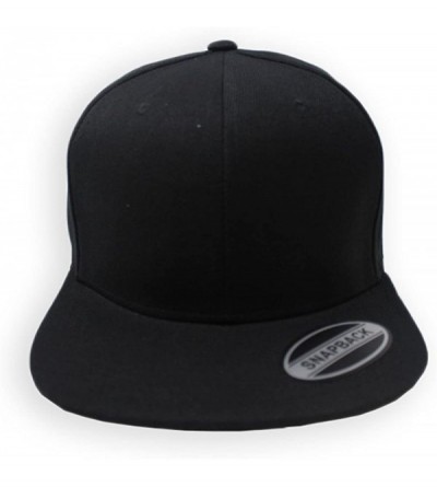 Baseball Caps Blank Adjustable Snapback Cap-Classic Flat Bill Visor Hat Baseball Cap - Black/Black - CV18DL6W8SE $12.63