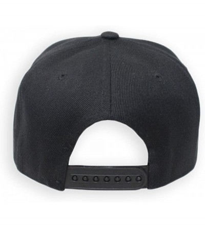 Baseball Caps Blank Adjustable Snapback Cap-Classic Flat Bill Visor Hat Baseball Cap - Black/Black - CV18DL6W8SE $12.63
