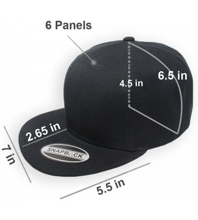 Baseball Caps Blank Adjustable Snapback Cap-Classic Flat Bill Visor Hat Baseball Cap - Black/Black - CV18DL6W8SE $12.63