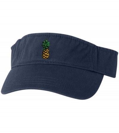 Visors Adult Pineapple Embroidered Visor Dad Hat - Navy - C5183NDAWS6 $45.87