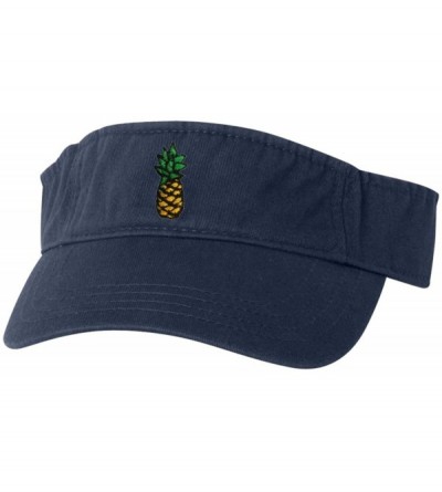 Visors Adult Pineapple Embroidered Visor Dad Hat - Navy - C5183NDAWS6 $24.74