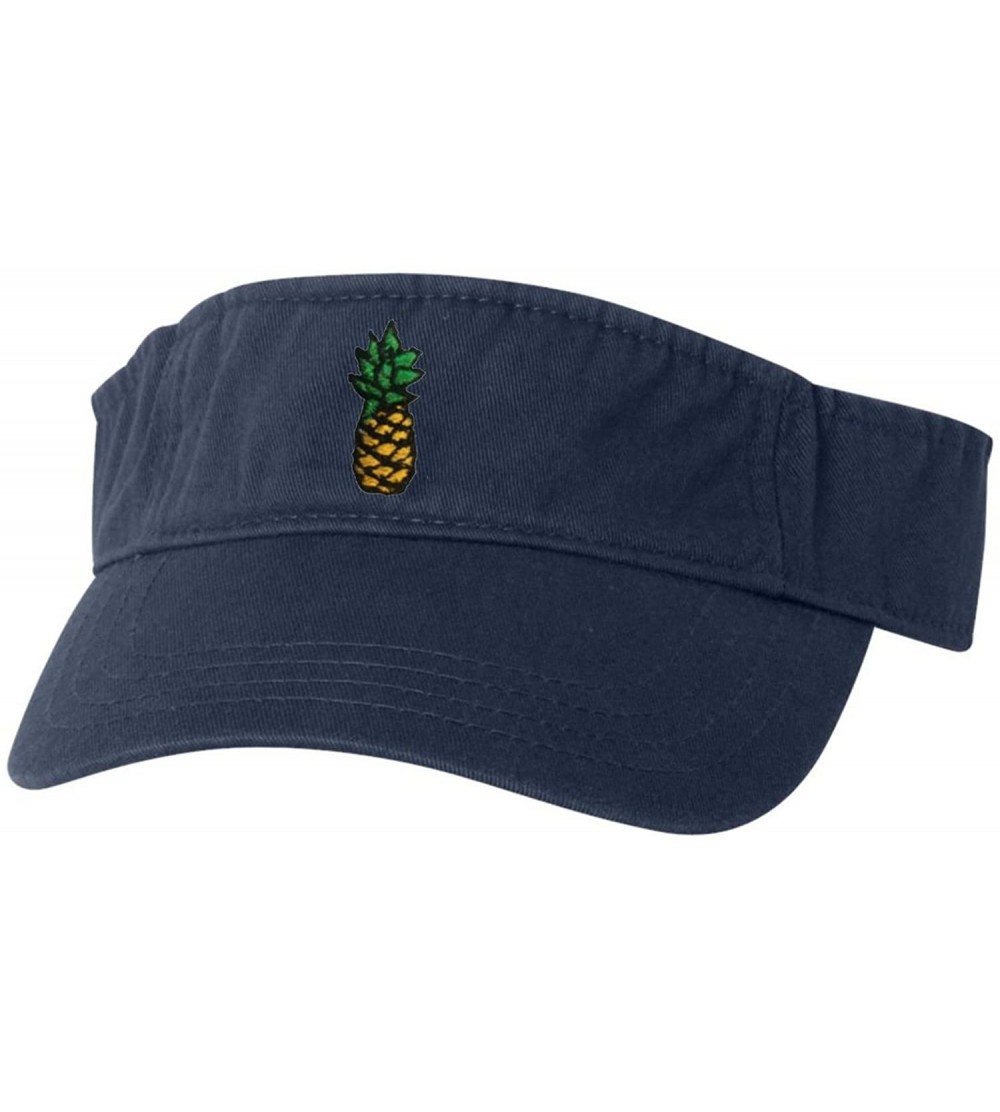 Visors Adult Pineapple Embroidered Visor Dad Hat - Navy - C5183NDAWS6 $24.74