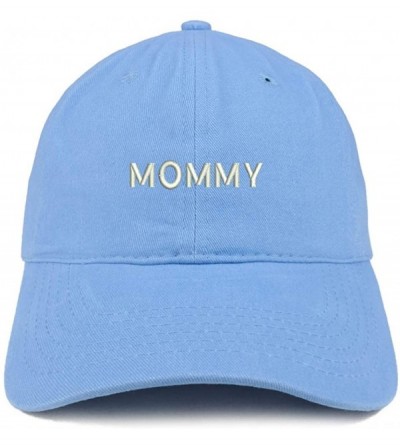 Baseball Caps Mommy Embroidered Soft Crown 100% Brushed Cotton Cap - Carolina Blue - CZ18SQDI2CL $22.62