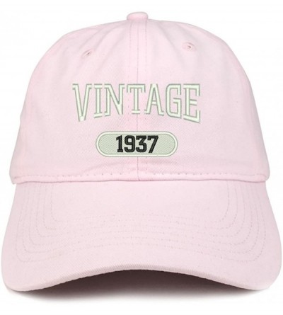 Baseball Caps Vintage 1937 Embroidered 83rd Birthday Relaxed Fitting Cotton Cap - Light Pink - CY180ZMDHAZ $21.34