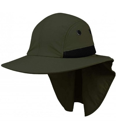 Sun Hats Large Bill Microfiber Sun Cap - Olive W15S46B - CM1126W6ZXN $30.15