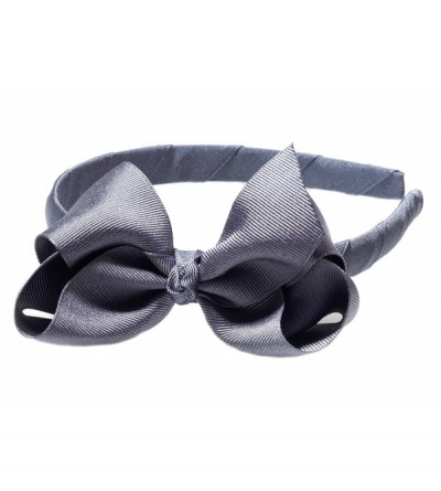 Headbands Girls"Lila" Grosgrain Bow Headband O/S Gray - Gray - CS11RIGBUE1 $9.54