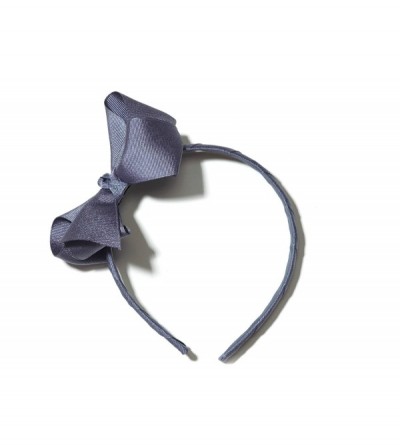 Headbands Girls"Lila" Grosgrain Bow Headband O/S Gray - Gray - CS11RIGBUE1 $9.54