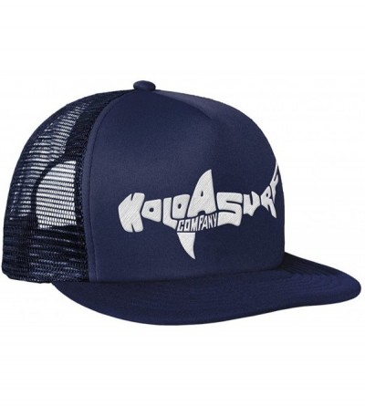 Baseball Caps Mesh Back Trucker Hats - Navy/Navy With White Embroidered Shark Logo - C712F8AS9JL $35.18
