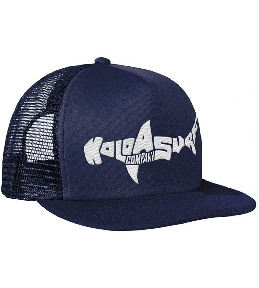 Baseball Caps Mesh Back Trucker Hats - Navy/Navy With White Embroidered Shark Logo - C712F8AS9JL $17.17