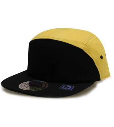 Baseball Caps Baseball 5 Panel Biker Hat - 145 Black/Gold - C5126HG4CM9 $20.21