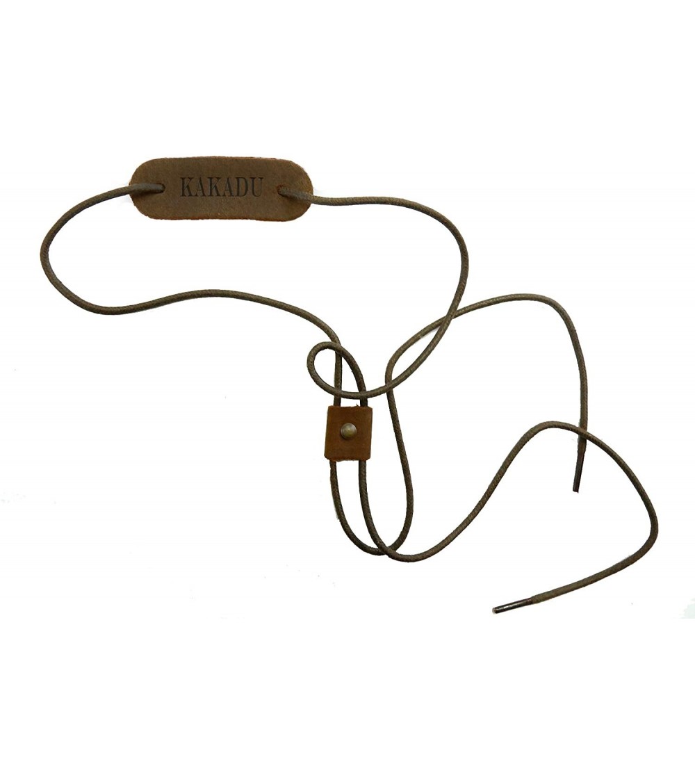 Cowboy Hats Australia- Hat Chin Cord- Flexible Removable Hat Chin Strap - Brown - CY182GD6HRY $10.48