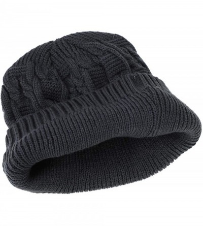 Skullies & Beanies Winter Beanie Double Layer Slouchy - C Dark Gray - C218L2DHLS6 $9.35