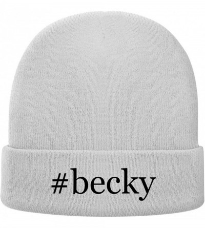 Skullies & Beanies Becky - Hashtag Soft Adult Beanie Cap - White - CX18AXO5ZTW $19.61