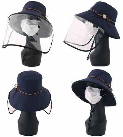 Sun Hats Womens Collapsible Bucket Hat Sun Protection Summer UPF 50 String Golf Garden Hiking 56-59cm - Navy69046 - CB18LL6QD...