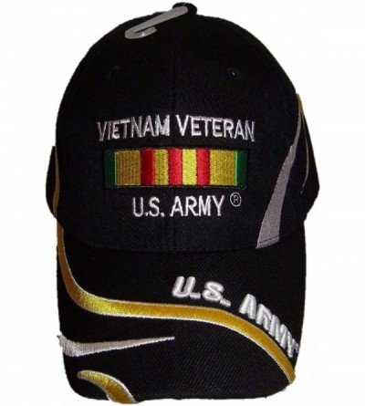 Skullies & Beanies U.S. Army Vietnam Vet Veteran Black Embroidered Ball Cap Hat - C712N0K80WR $10.59