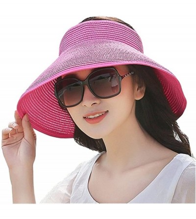 Sun Hats Women Sports Sun Visor Cap Sweat-Absorbent Baseball Travel Adjustable Hat - Model 2 Rose Red - CK18363I8KU $17.36