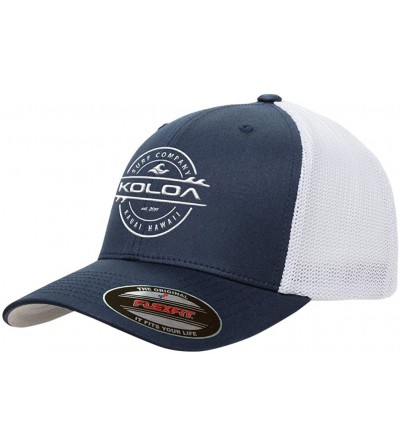 Baseball Caps Flexfit 6511 Truckers Caps - Navy-white With White Logo - CO12DEQII1V $15.44