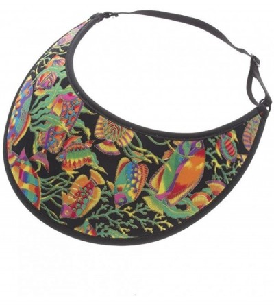 Visors Lites Adjustable Pattern Sport Sun Visor - Black Fish Print - CO12E3BENI3 $9.32