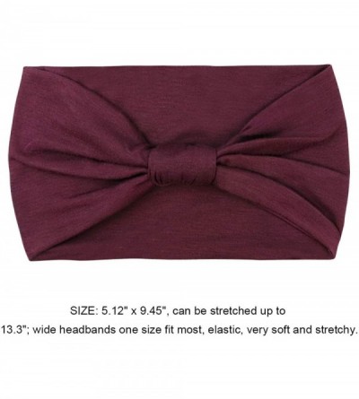 Headbands 4 Pack Turban Headbands for Women Hair Vintage Flower Printed Cross Elastic Head Wrap - CL18Q9ST7YG $10.74