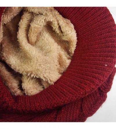 Skullies & Beanies Winter Scarf Hat Visor Caps Infinity Scarves Knit Warm Snow Hats Women - Hat+ Scarf (Red) - CO189AR8292 $1...