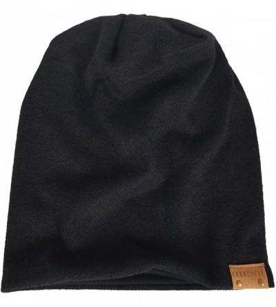 Skullies & Beanies Men Oversized Slouch Beanie Large Skullcap Knit Hat - Black - C818LHK3E2O $10.21
