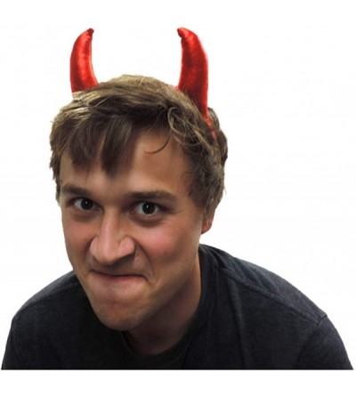 Headbands Red Devil Horns Headband - CH18NMU0H6E $7.91