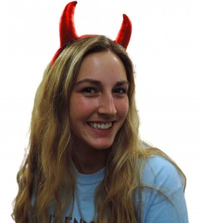Headbands Red Devil Horns Headband - CH18NMU0H6E $18.29