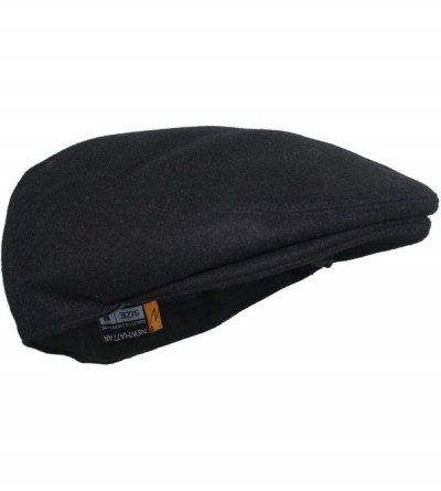 Newsboy Caps Street Easy Felt Newsboy Driving Cap with Plush Lining - Black - C2125EYVWOB $18.55