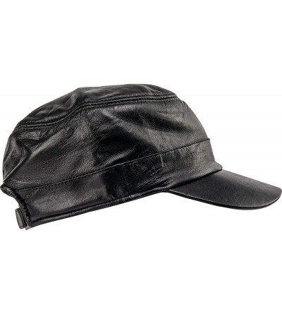 Newsboy Caps Solid Genuine Lambskin Leather Cap - CJ1108ZKECX $13.01